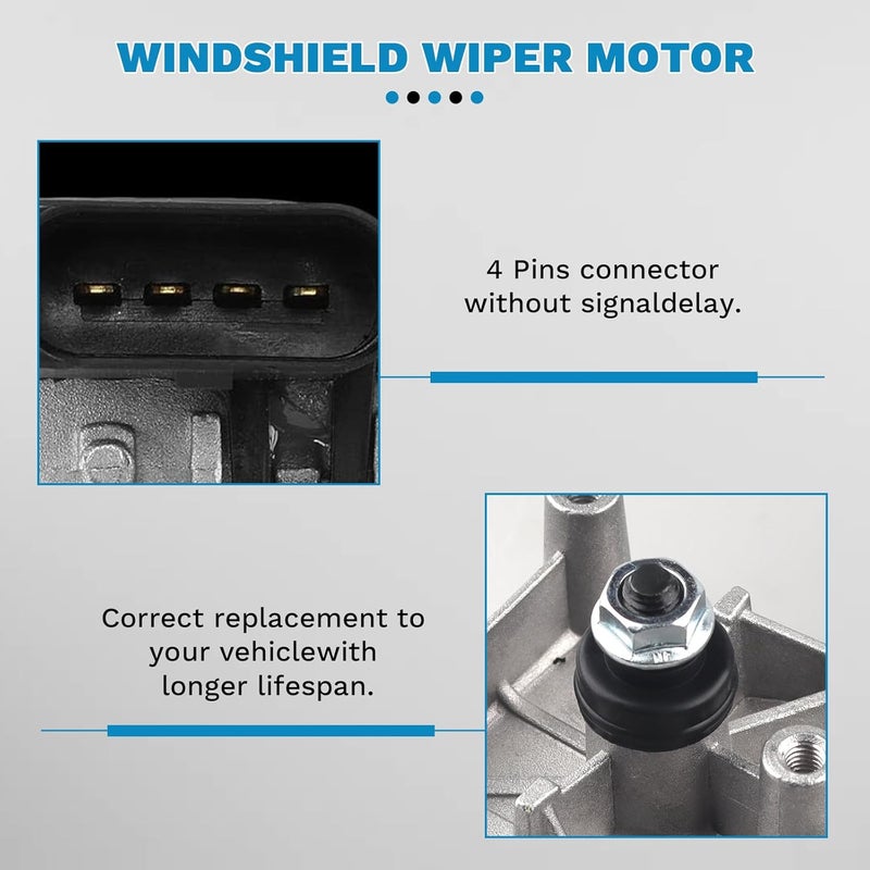 E-Vniko Windshield Wiper Motor Compatible with Chevrolet, GMC, Dodge, Chrysler, Buick, Pontiac Saturn,Traverse, Acadia, Journey, 200, Enclave, Avenger, Sebring Replace Front Wiper Motor 12335832 - Image 4